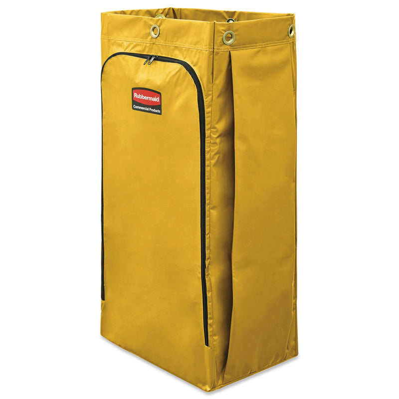 Rubbermaid Vinyl Cleaning Cart Bag, 34 gal, 17.5" x 33", Yellow