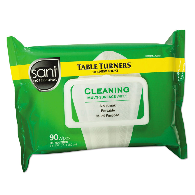 Sani Professional Multi-Surface Cleaning Wipes, 11.5 x 7, Fresh Scent, White, 90 Wipes/Pack, 12 Packs/Carton