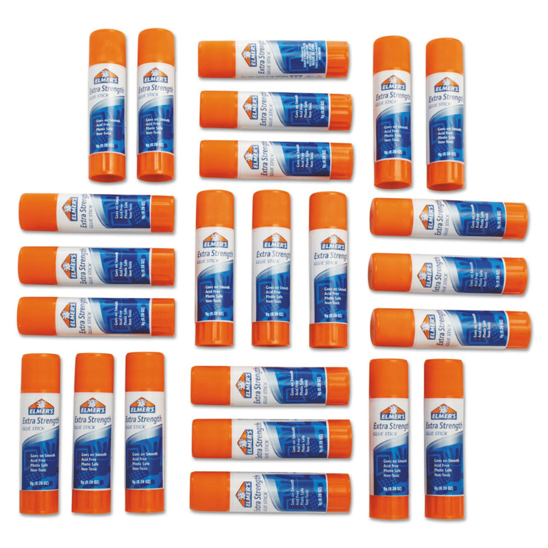 Elmer's Extra-Strength Office Glue Stick, 0.28 oz, Dries Clear, 24/Pack