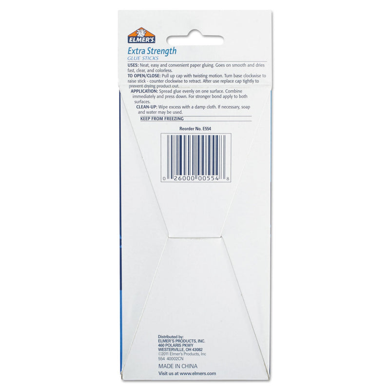 Elmer's Extra-Strength Office Glue Stick, 0.28 oz, Dries Clear, 24/Pack