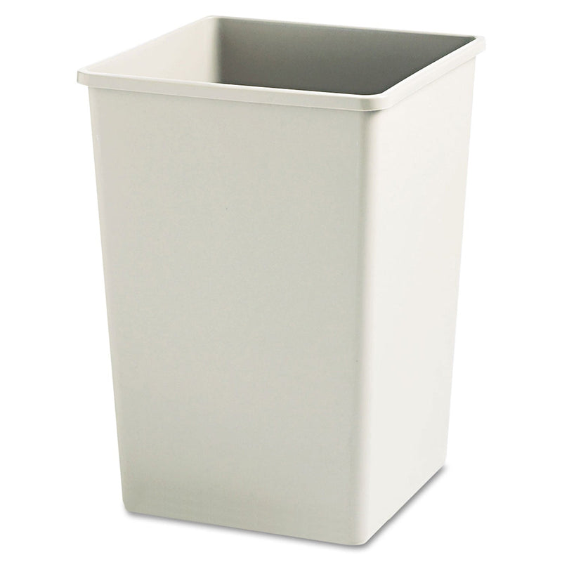 Rubbermaid Plaza Waste Container Rigid Liner, Square, Plastic, 35 gal, Beige