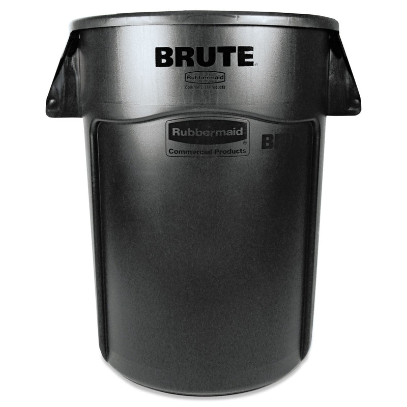 Rubbermaid Brute Vented Trash Receptacle, Round, 44 gal, Black