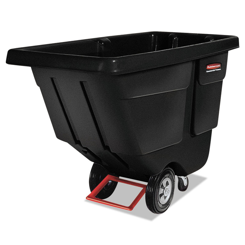 Rubbermaid Rotomolded Tilt Truck, Rectangular, Plastic, 450 lb Capacity, Black