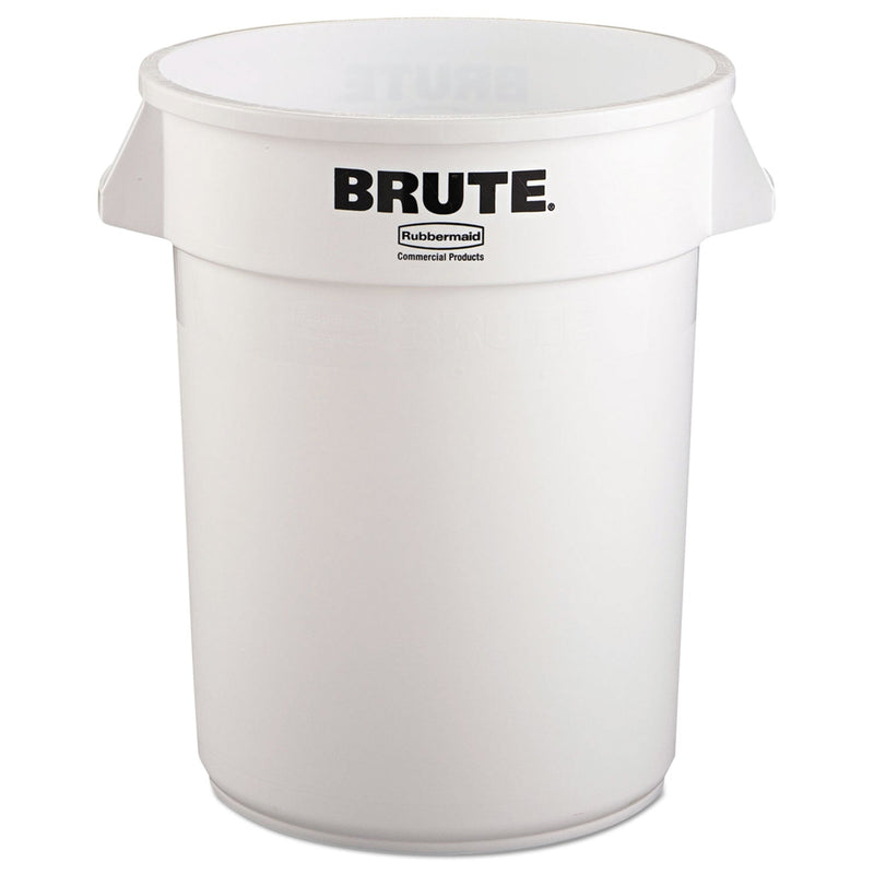 Rubbermaid Round Brute Container, Plastic, 32 gal, White