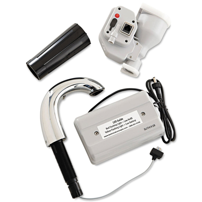 Rubbermaid TC OneShot Dispenser, 1,600 mL, 6.8 x 9.8 x 13.8, Polished Chrome/Black