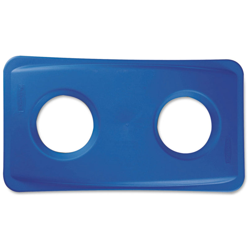 Rubbermaid Lid for Slim Jim Bottle Recycling Container, 20.38w x 11.38d x 2.75h, Blue