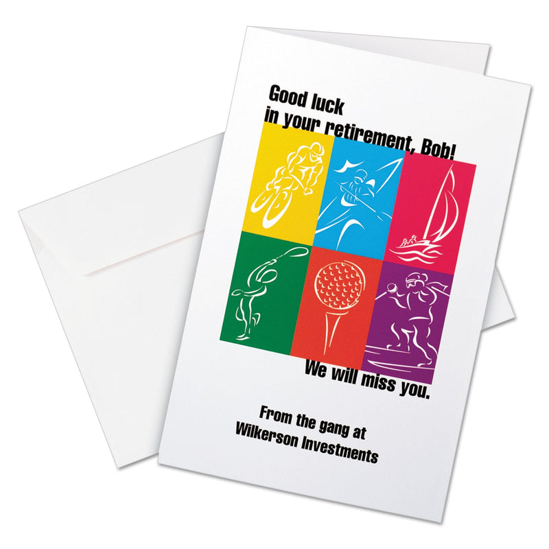 Avery Half-Fold Greeting Cards with Matching Envelopes, Inkjet, 85 lb, 5.5 x 8.5, Matte White, 1 Card/Sheet, 30 Sheets/Box