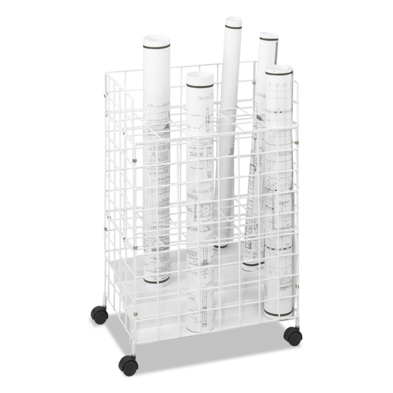 Safco Wire Roll Files, 24 Compartments, 21w x 14.25d x 31.75h, White
