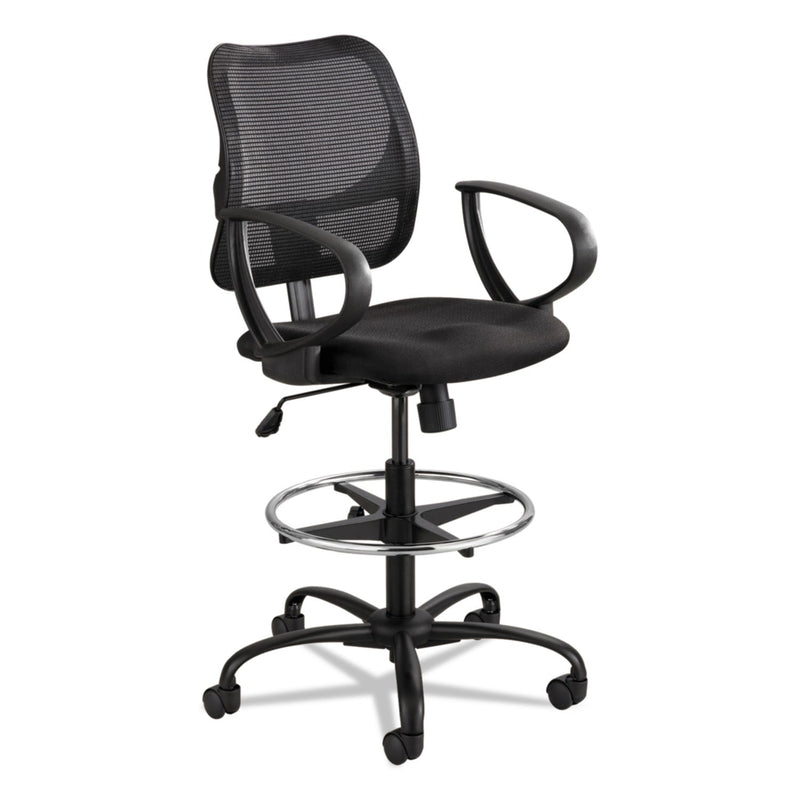Safco Vue Series Mesh Extended-Height Chair, Supports Up to 250 lb, 23" to 33" Seat Height, Black Fabric