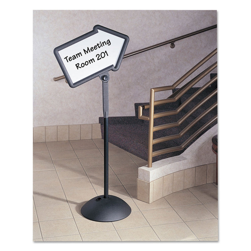 Safco Double-Sided Arrow Sign, Dry Erase Magnetic Steel, 25 1/2 x 17 3/4, Black Frame