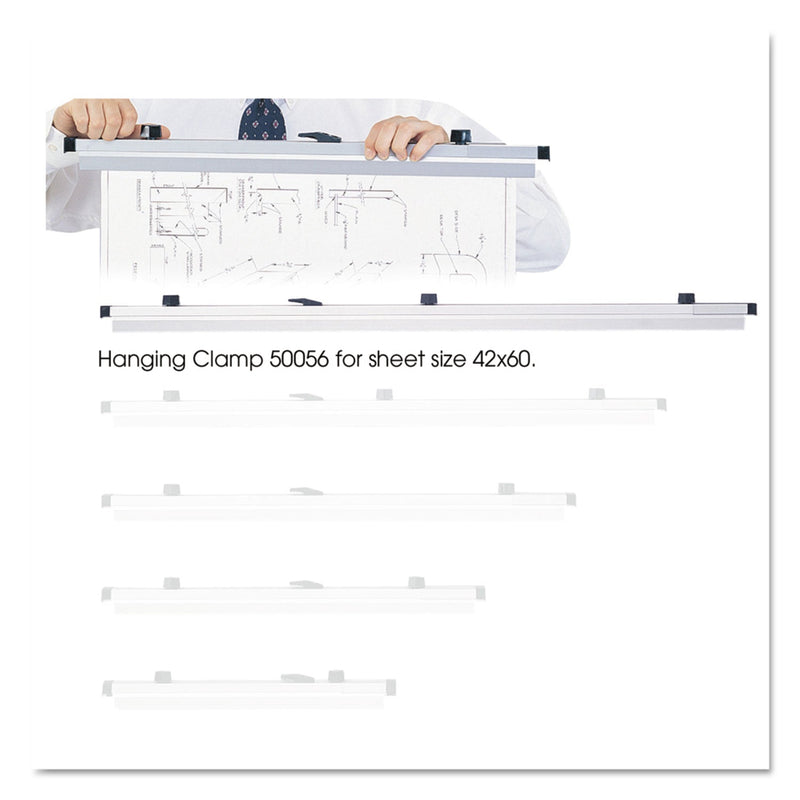Safco Sheet File Hanging Clamps, 100 Sheets Per Clamp, 42" Length, 6/Carton