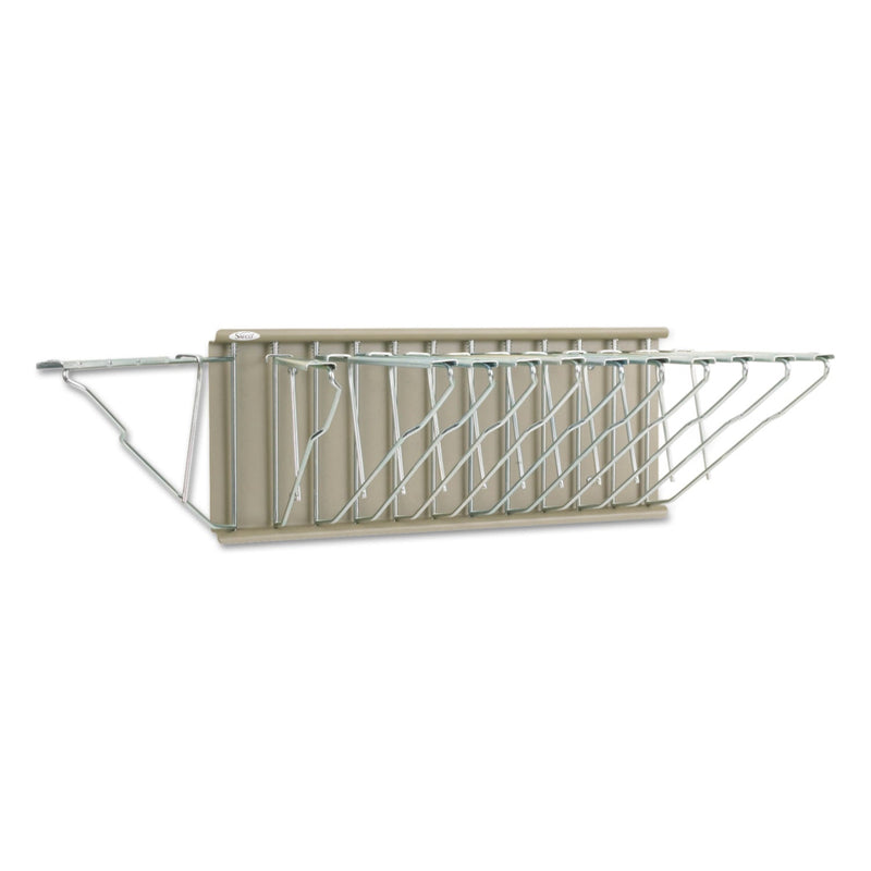 Safco Sheet File Pivot Wall Rack, 12 Hanging Clamps, 24w x 14.75d x 9.75h, Sand