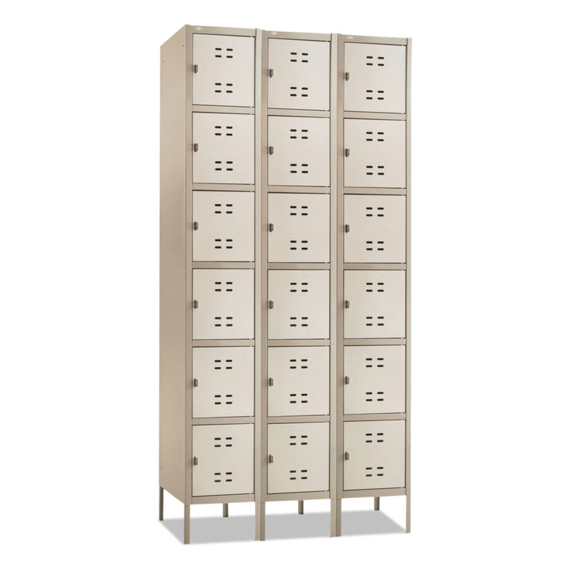 Safco Three-Column Box Locker, 36w x 18d x 78h, Two-Tone Tan