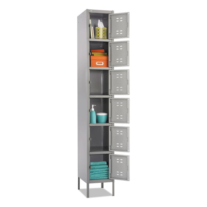 Safco Box Locker, 12w x 18d x 78h, Two-Tone Gray