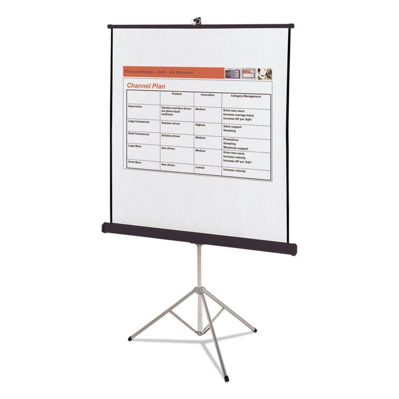 Quartet Portable Tripod Projection Screen, 60 x 60, White Matte Finish