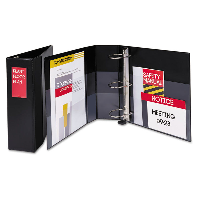 Avery Heavy-Duty Non-View Binder with DuraHinge, Three Locking One Touch EZD Rings and Spine Label, 4" Capacity, 11 x 8.5, Black