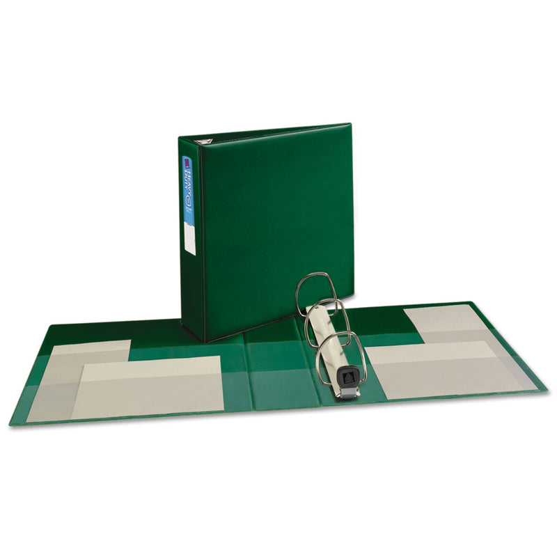 Avery Heavy-Duty Non-View Binder with DuraHinge and Locking One Touch EZD Rings, 3 Rings, 3" Capacity, 11 x 8.5, Green