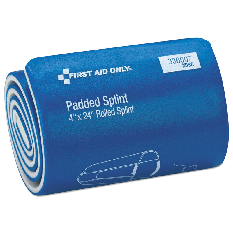 First Aid Only Padded Splint, 4 x 24, Blue/White