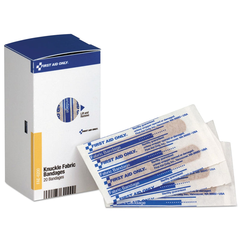 First Aid Only Refill for SmartCompliance Gen Business Cabinet, Knuckle Fabric Bandages, 20/Box