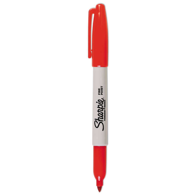 Sharpie Fine Tip Permanent Marker, Fine Bullet Tip, Red, Dozen