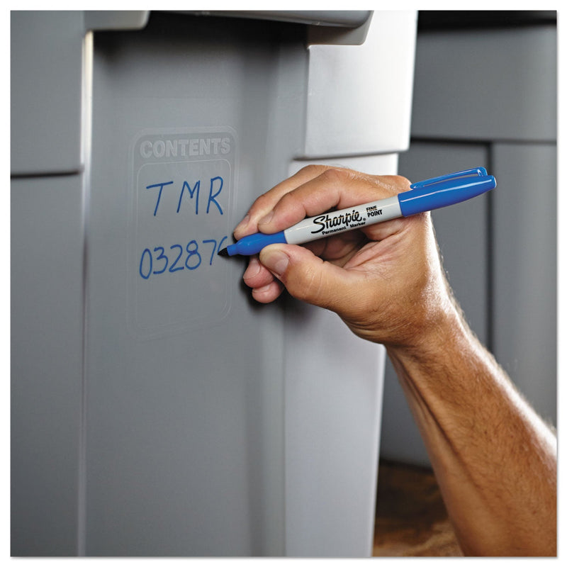 Sharpie Fine Tip Permanent Marker, Fine Bullet Tip, Blue, Dozen