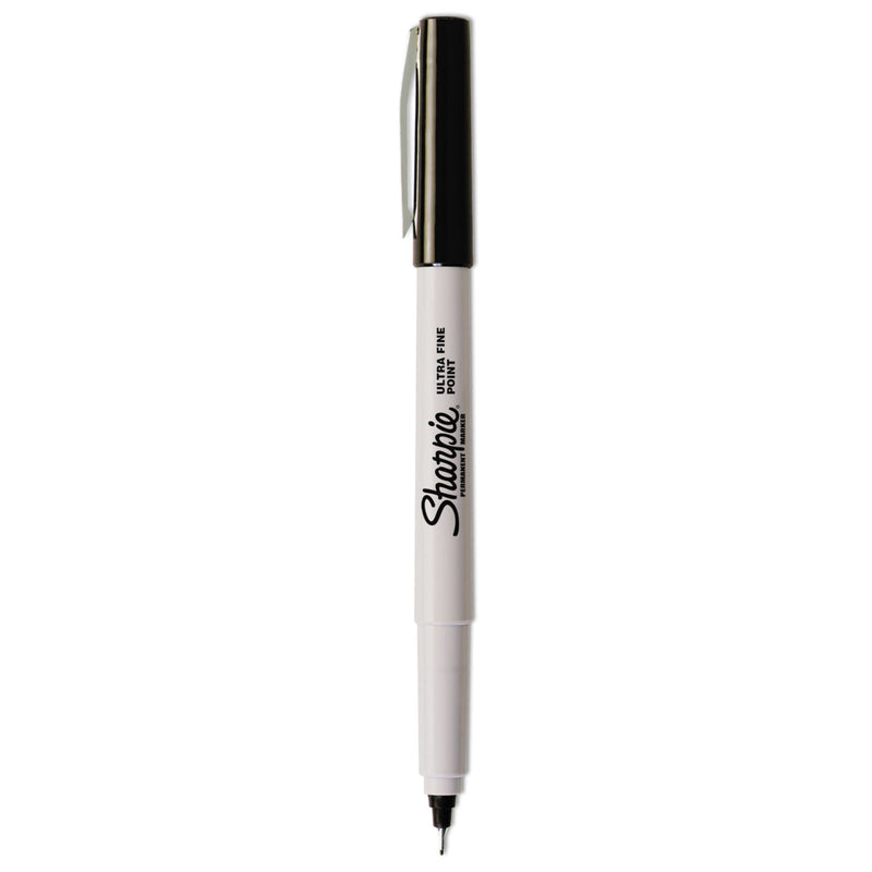 Sharpie Ultra Fine Tip Permanent Marker, Extra-Fine Needle Tip, Black, Dozen