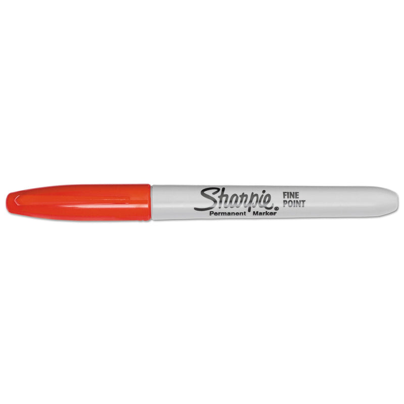 Sharpie Fine Tip Permanent Marker, Fine Bullet Tip, Red, Dozen