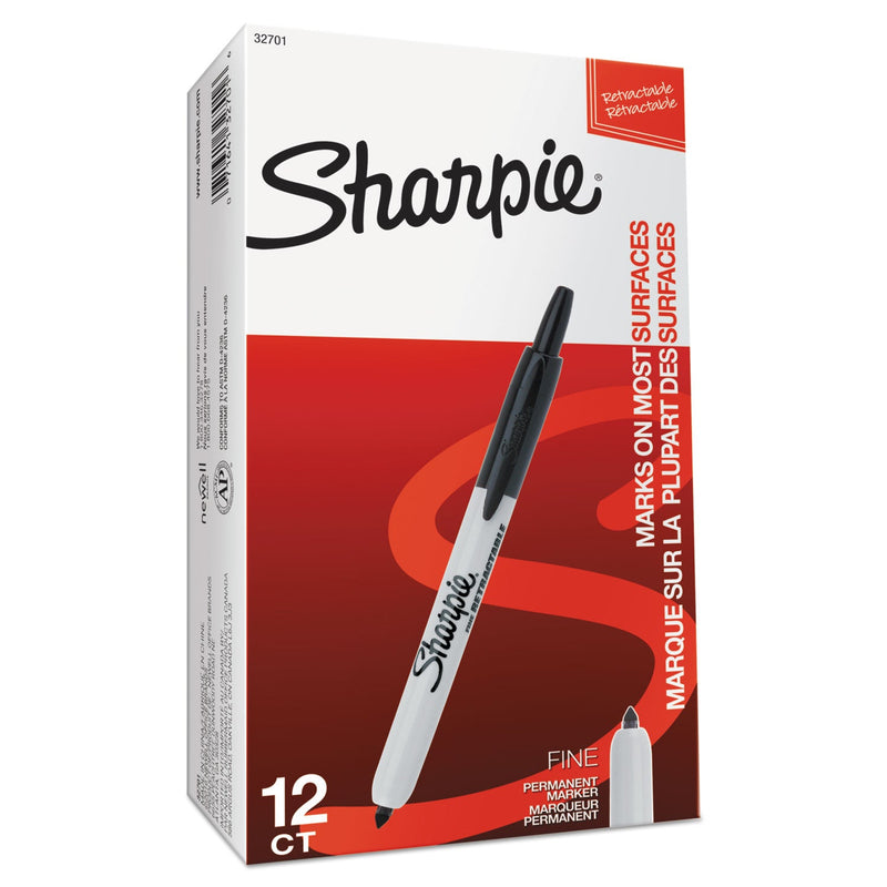 Sharpie Retractable Permanent Marker, Fine Bullet Tip, Black