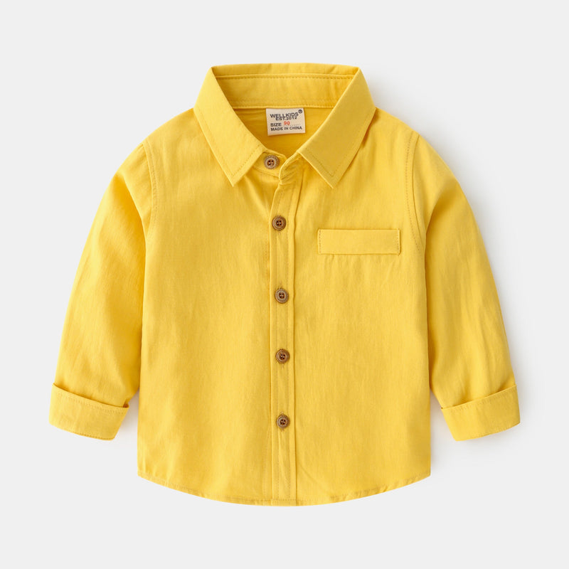 Fashion Personality New Solid Color Boys' Shirt