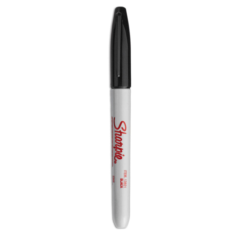Sharpie Industrial Permanent Marker, Fine Bullet Tip, Black, Dozen
