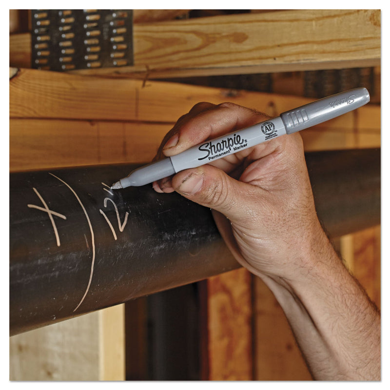 Sharpie Metallic Fine Point Permanent Marker Value Pack, Fine Bullet Tip, Metallic Silver, 36/Pack