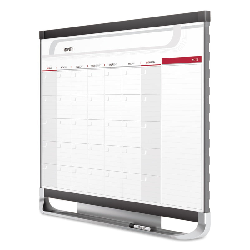 Quartet Prestige 2 Magnetic Total Erase Monthly Calendar, 48 x 36, Graphite Color Frame