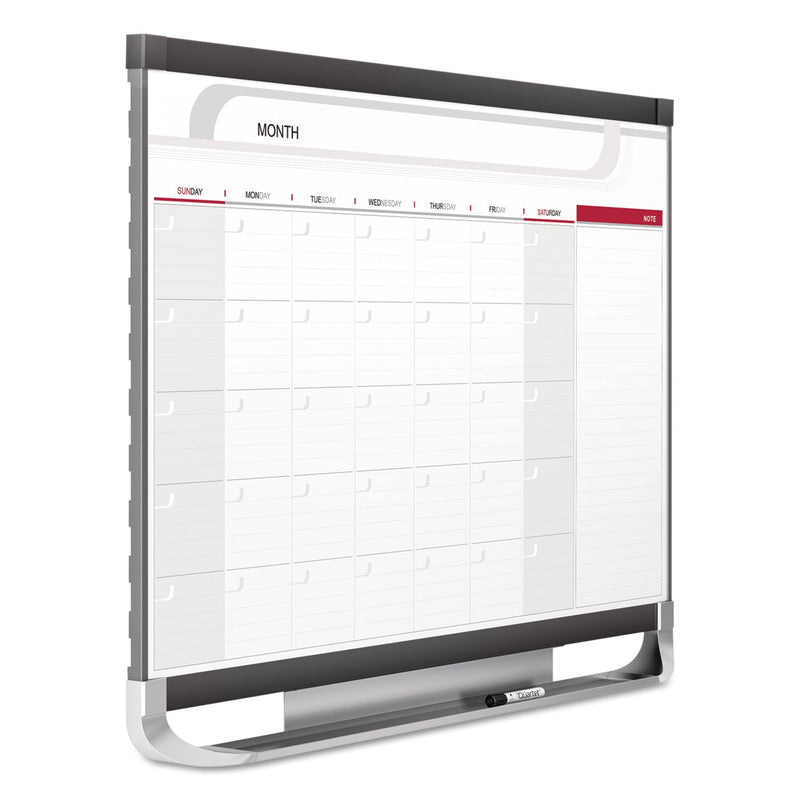 Quartet Prestige 2 Magnetic Total Erase Monthly Calendar, 48 x 36, Graphite Color Frame