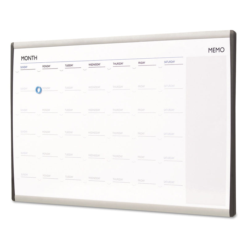 Quartet Magnetic Dry-Erase Calendar, 18 x 30, White Surface, Silver Aluminum Frame