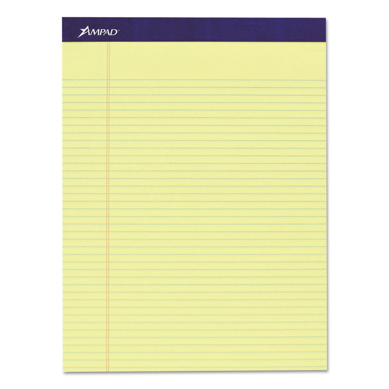 Ampad Legal Ruled Pads, Narrow Rule, 50 Canary-Yellow 8.5 x 11.75 Sheets, 4/Pack