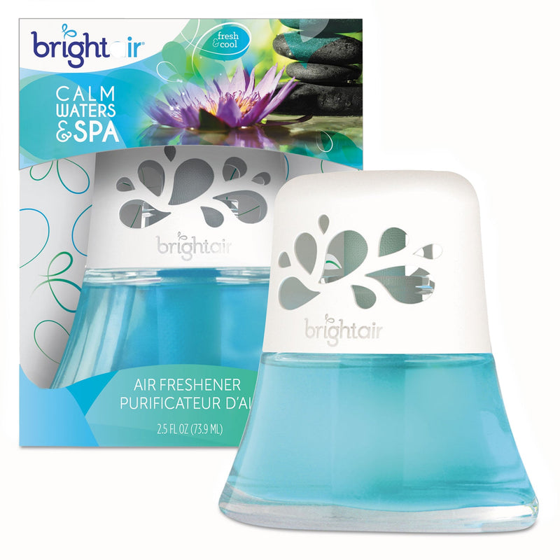 BRIGHT Air Scented Oil Air Freshener, Calm Waters and Spa, Blue, 2.5 oz, 6/Carton