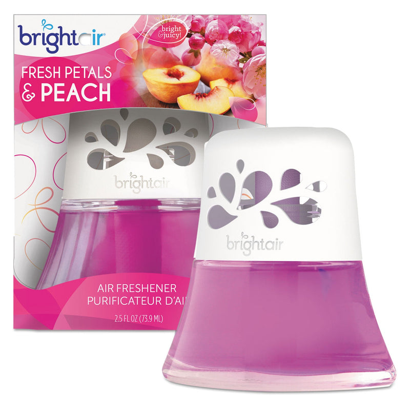 BRIGHT Air Scented Oil Air Freshener Diffuser, Fresh Petals and Peach, Pink, 2.5 oz
