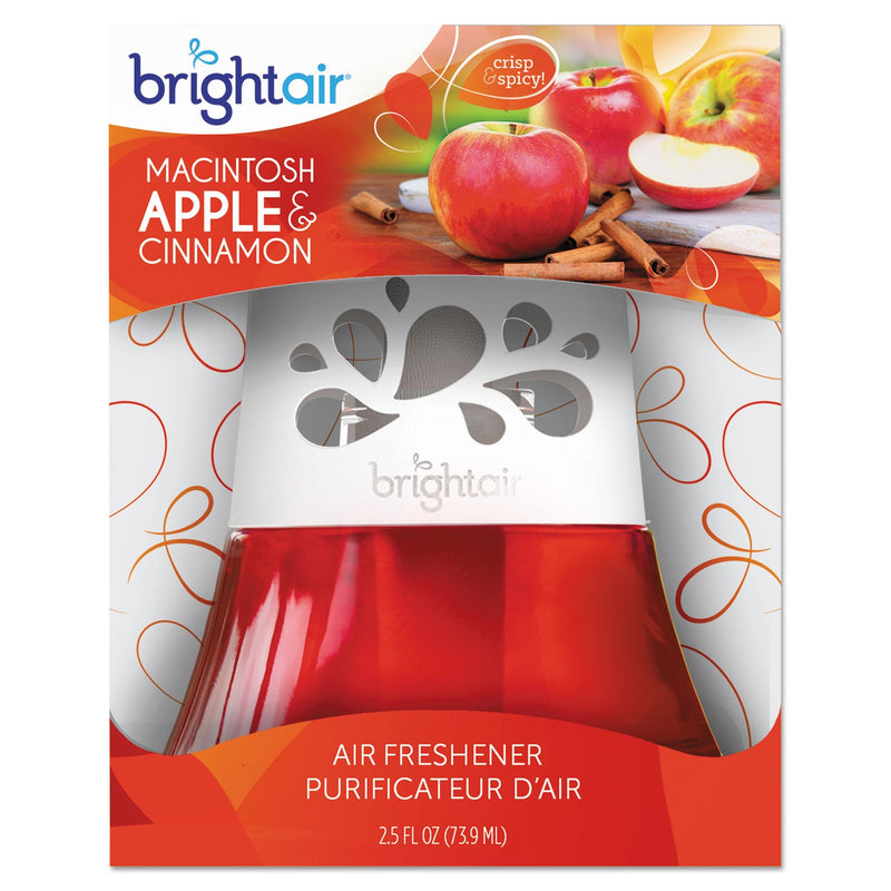 BRIGHT Air Scented Oil Air Freshener, Macintosh Apple and Cinnamon, Red, 2.5 oz, 6/Carton