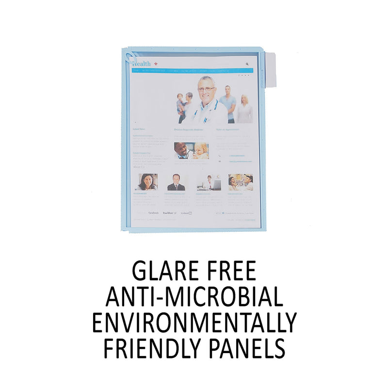 Durable SHERPA Style Desk-Mount Reference System, 10 Panel, 20 Sheet Capacity, Blue/Gray