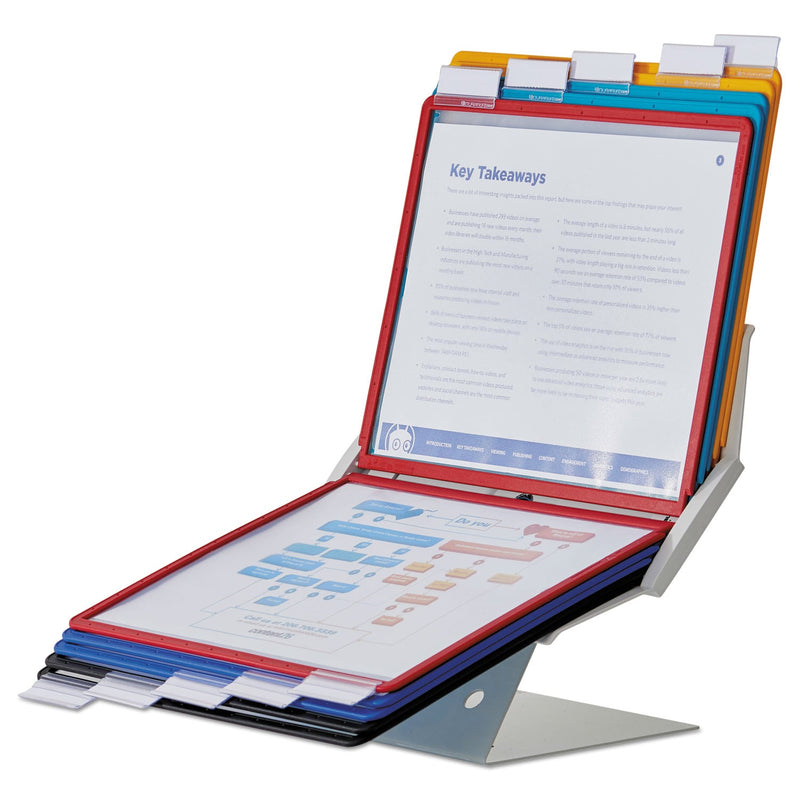 Durable VARIO Pro Desktop Reference System, 10 Panels, Legal, Assorted Borders and Panels