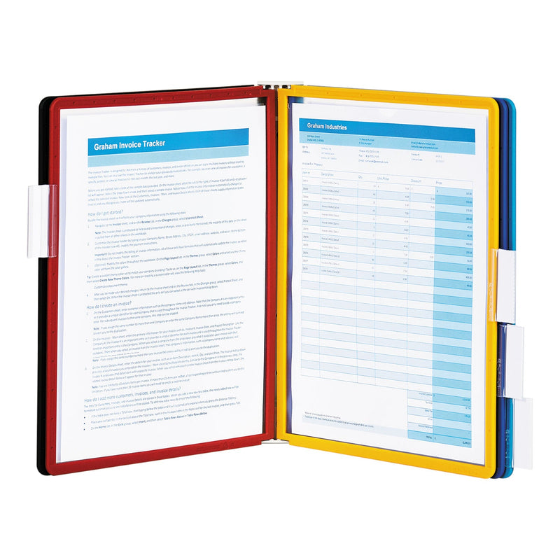 Durable VARIO Wall Reference System, 5 Panels, Letter, Asst. Borders and Panels