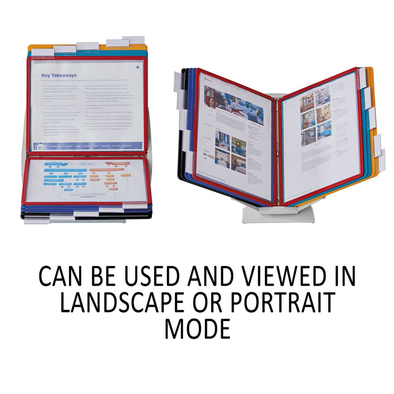 Durable VARIO Pro Desktop Reference System, 10 Panels, Legal, Assorted Borders and Panels