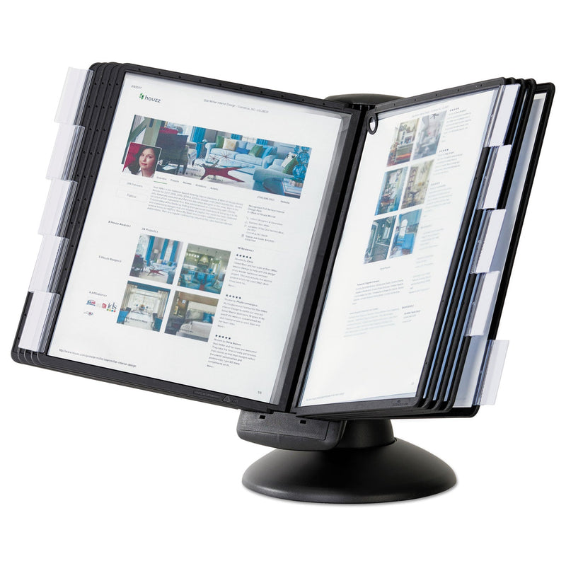 Durable SHERPA Motion Desk Reference System, 10 Panels, Black Borders