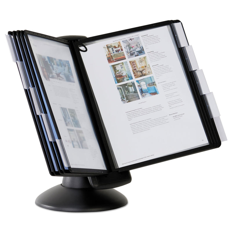 Durable SHERPA Motion Desk Reference System, 10 Panels, Black Borders