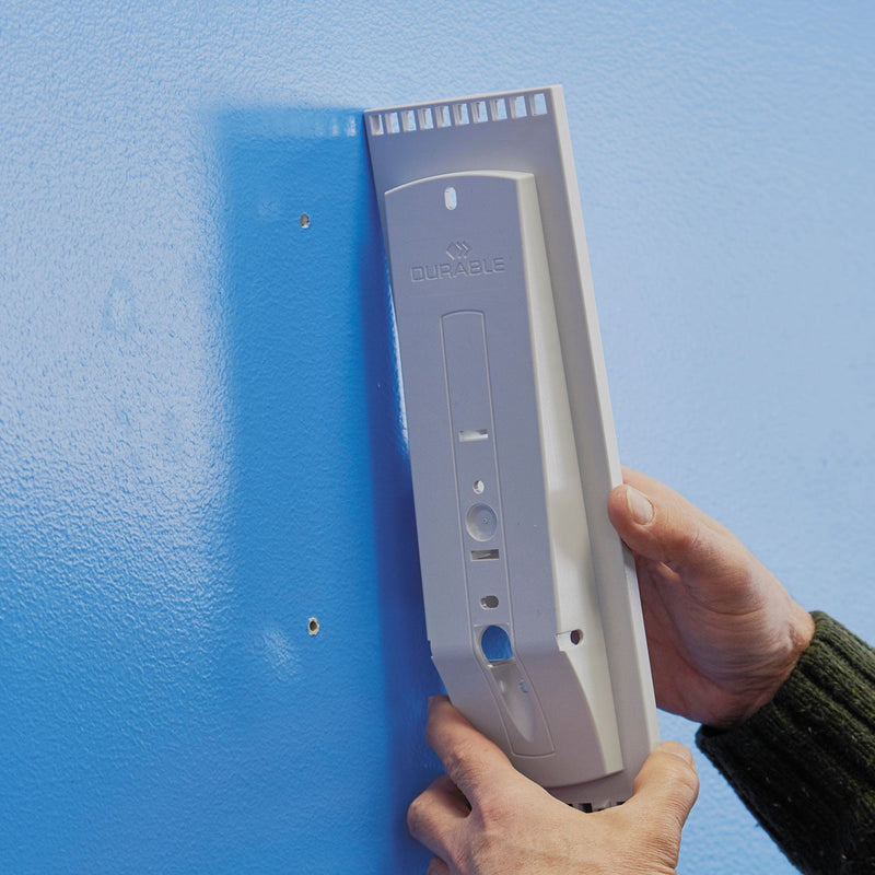 Durable Sherpa Wall-Mount Reference System, 10 Gray Panels, Letter, Assorted Borders