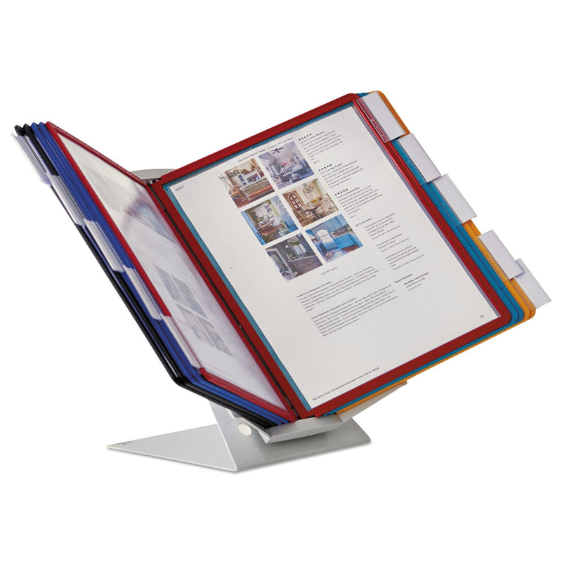 Durable VARIO Pro Desktop Reference System, 10 Panels, Legal, Assorted Borders and Panels