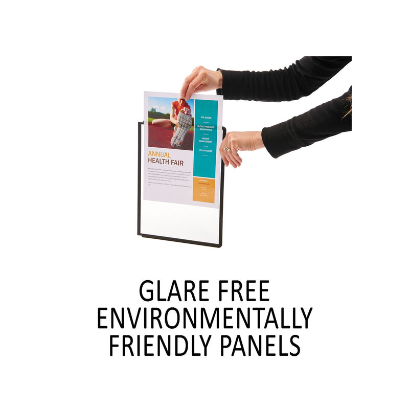 Durable SHERPA Motion Desk Reference System, 10 Panels, Black Borders