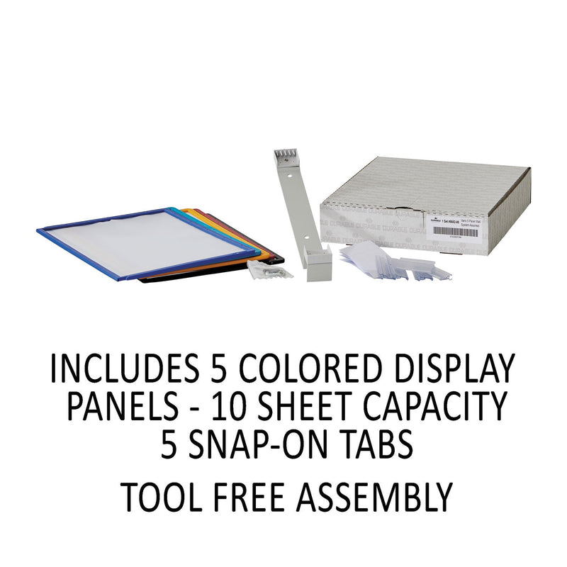 Durable VARIO Wall Reference System, 5 Panels, Letter, Asst. Borders and Panels
