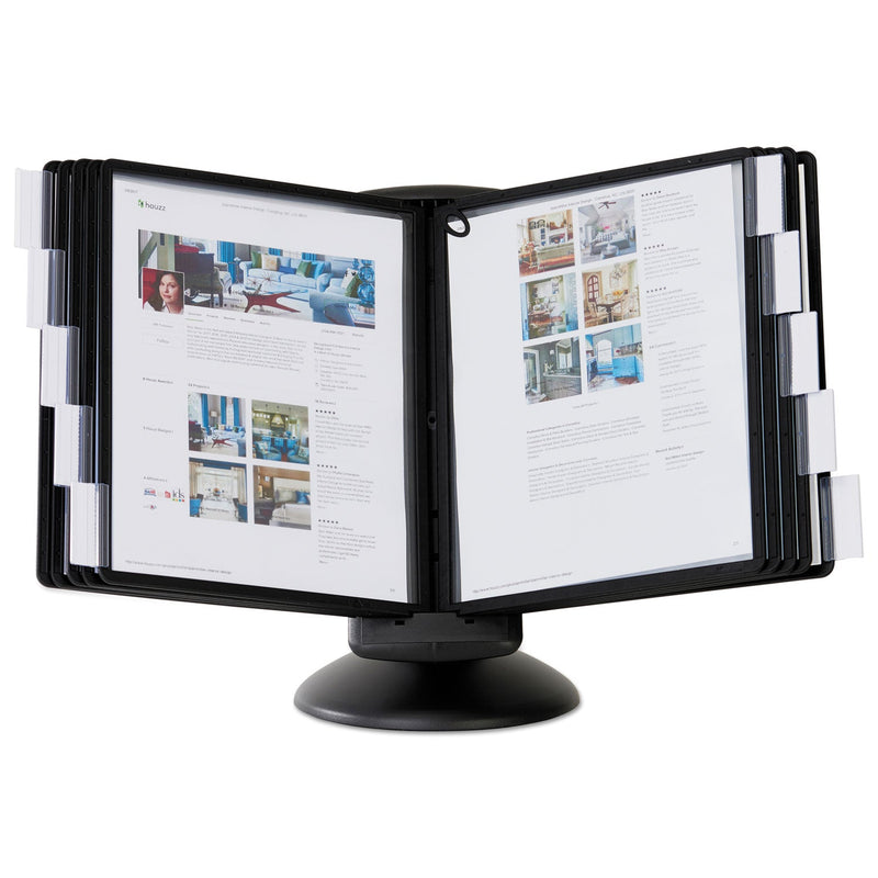 Durable SHERPA Motion Desk Reference System, 10 Panels, Black Borders