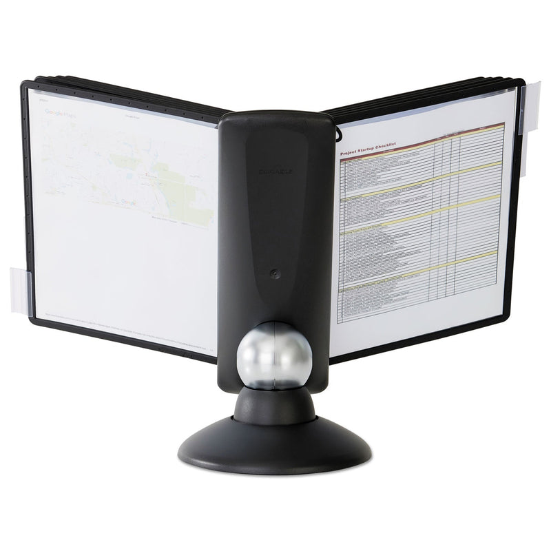 Durable SHERPA Motion Desk Reference System, 10 Panels, Black Borders
